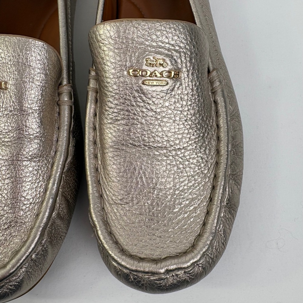 Coach Marley Driver Metallic Champagne Gold Leather Loafers G5200 Womens 10B - Picture 7 of 12